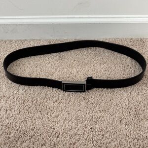Prada Black Belt with Silver Accents